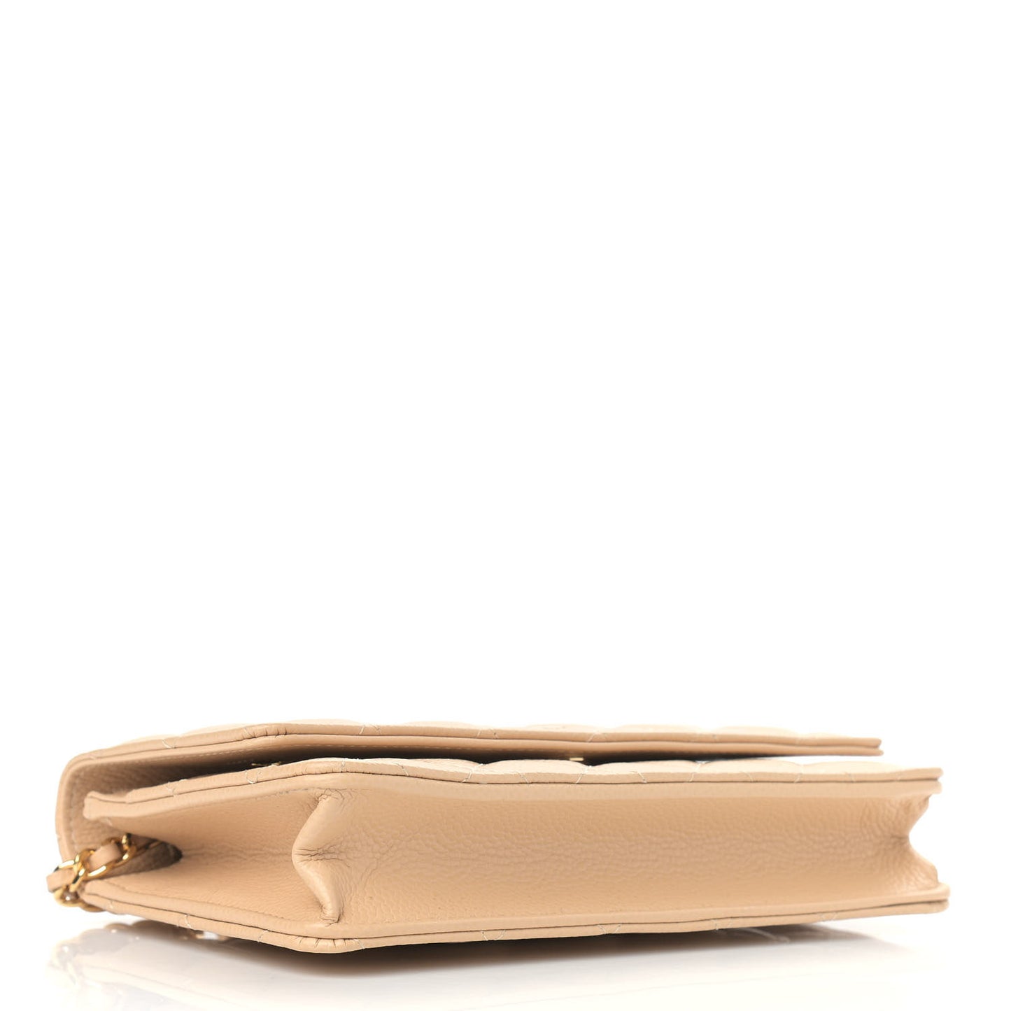 Caviar Quilted Wallet On Chain WOC Beige