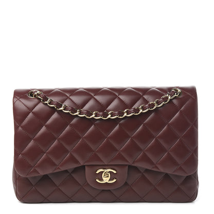 Chanel Lambskin Quilted Jumbo Double Flap Burgundy 1 of 12