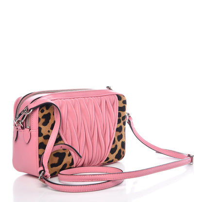 Miu Miu Nappa Matelasse Cavallino Patch Double Zip Shoulder Bag Miele Moro 3 of 14