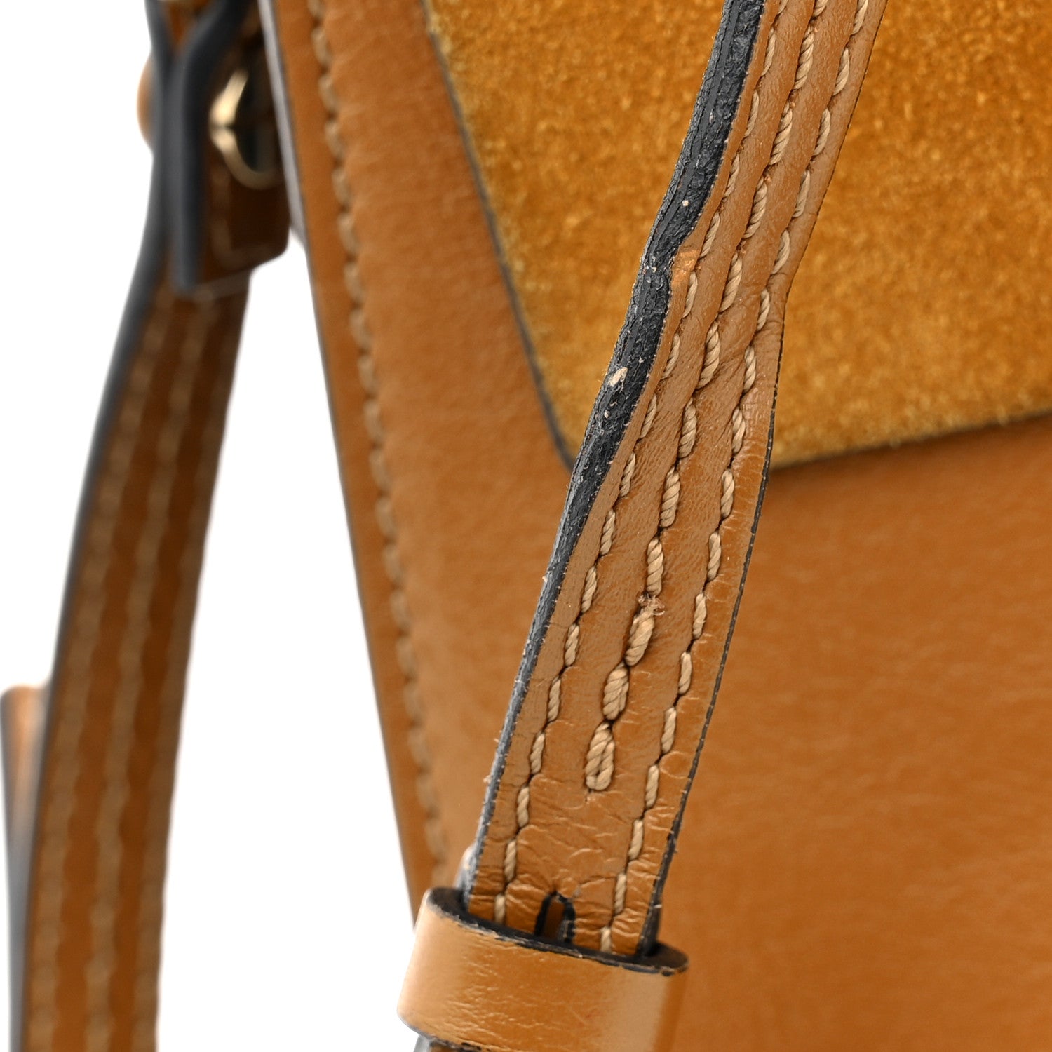 Chloe Suede Calfskin Medium Faye Shoulder Bag Mustard Brown 14 of 15