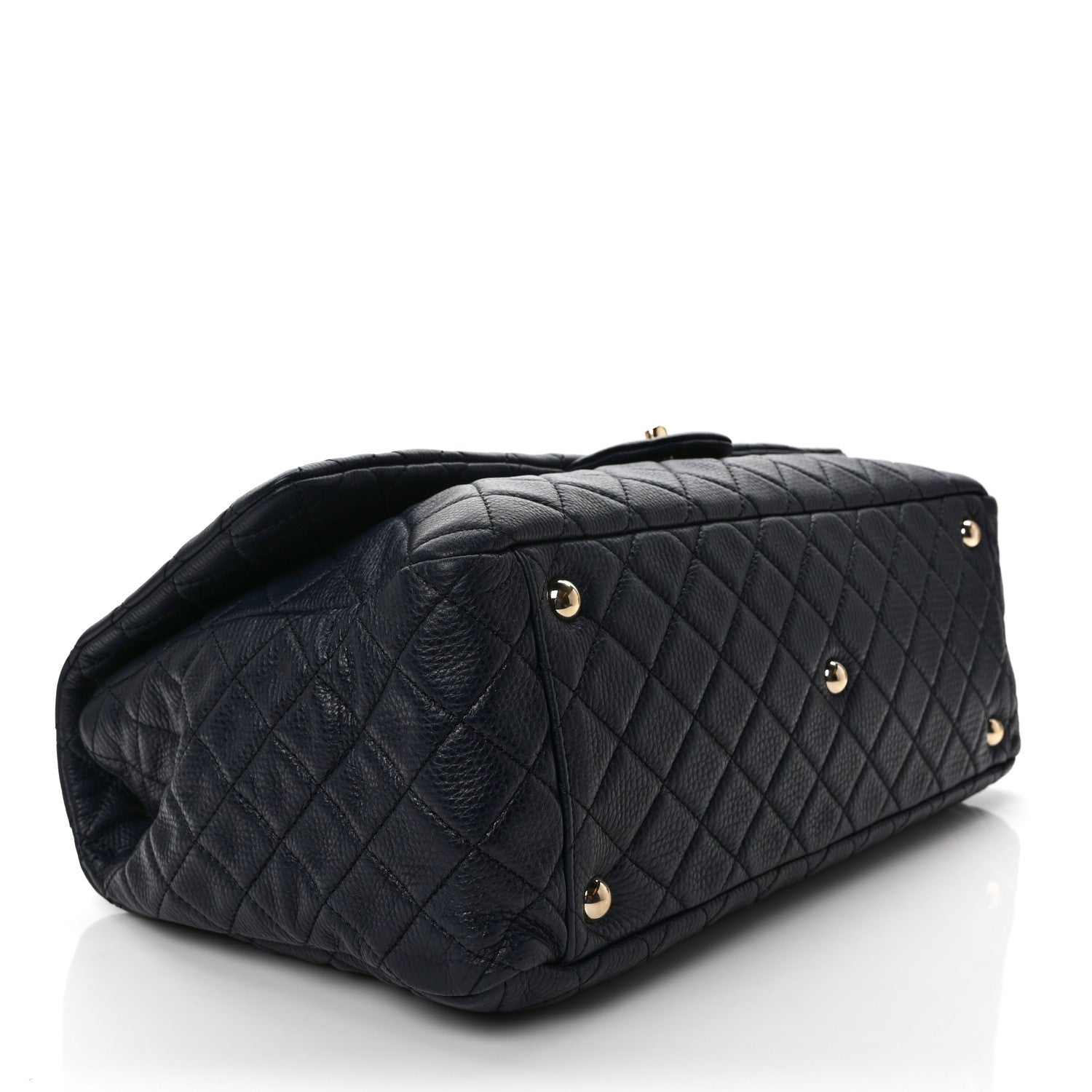 Chanel Calfskin Quilted XXL Travel Flap Bag Navy 4 of 9