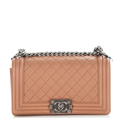 Chanel Caviar Quilted Medium Boy Flap Camel 1 of 7