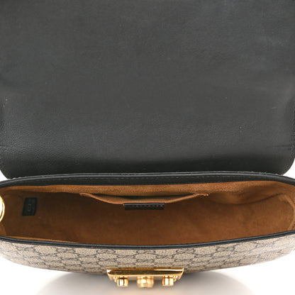 Gucci GG Supreme Monogram Web Medium Padlock Messenger Shoulder Bag Black 5 of 11