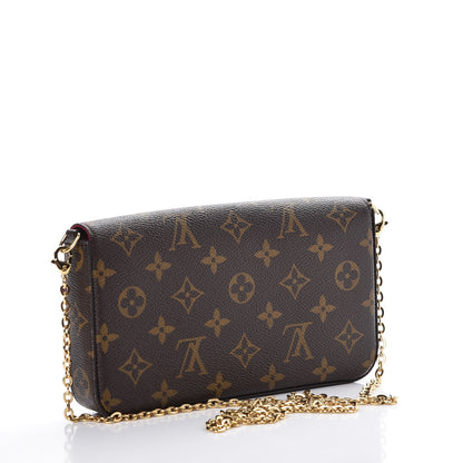 Louis Vuitton Monogram Pochette Felicie Chain Wallet Fuchsia 3 of 13