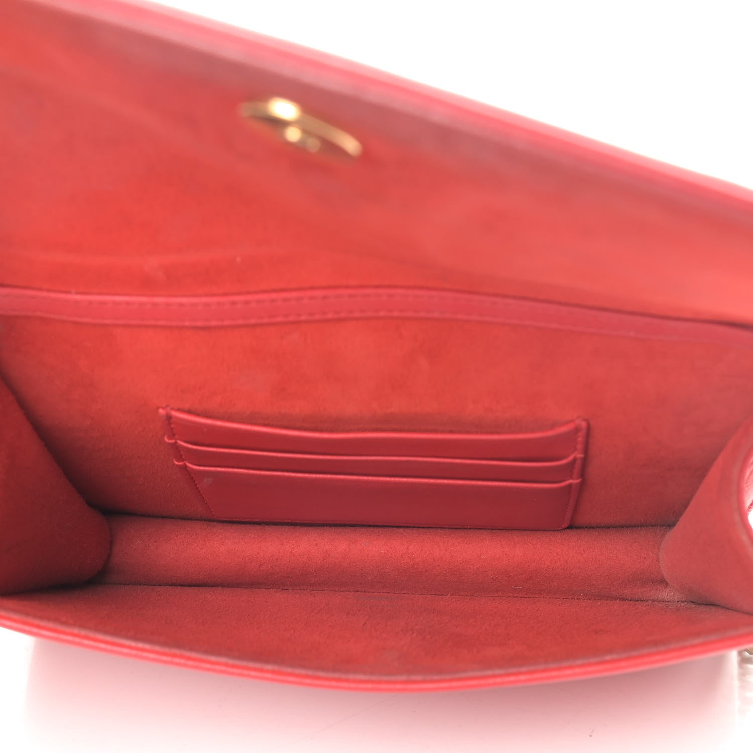 Christian Dior Calfskin Studded Diorama Top Handle Wallet on Chain Pouch Red 5 of 9