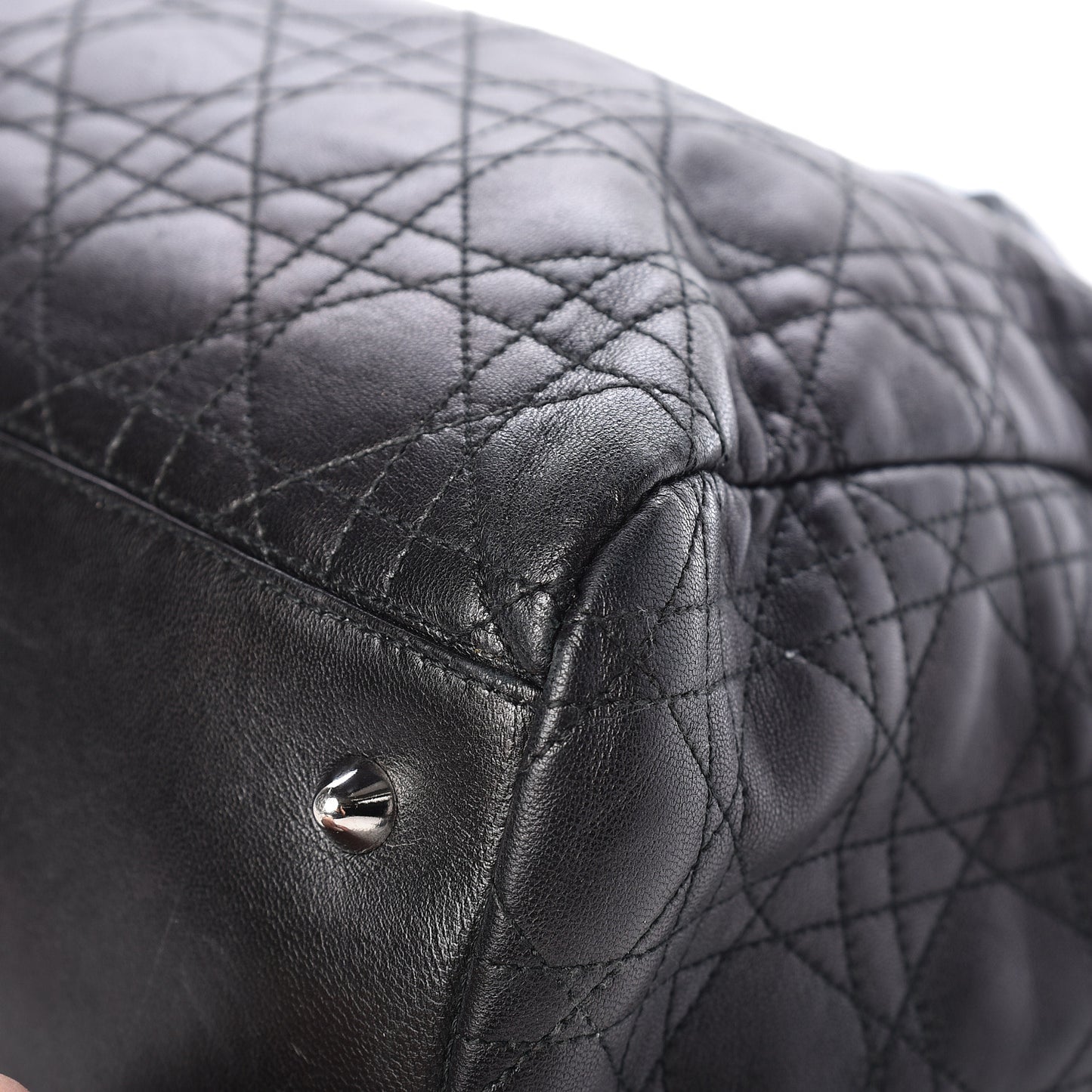 Lambskin Cannage Large Dior Soft Shopping Tote Black
