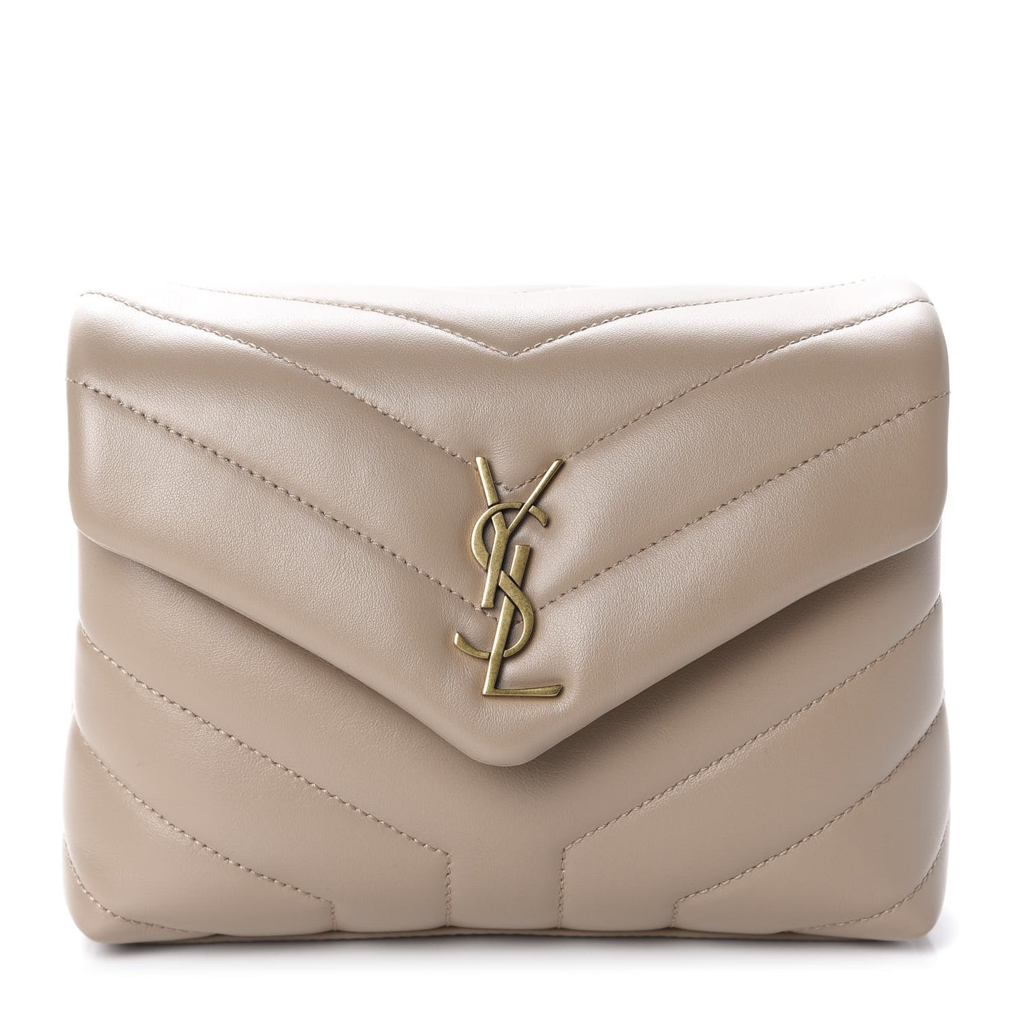 Calfskin Y Quilted Monogram Toy Loulou Crossbody Bag Dark Beige