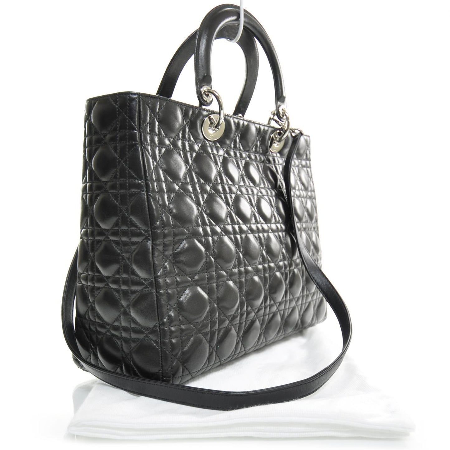 Lambskin Cannage Large Lady Dior Black