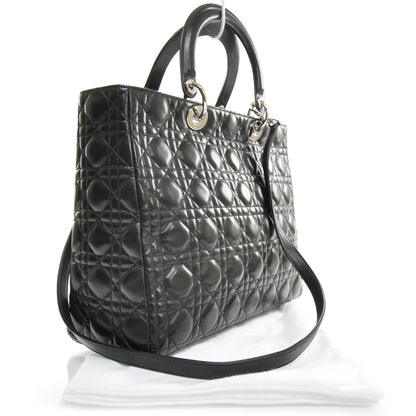 Christian Dior Lambskin Cannage Large Lady Dior Black 2 of 8