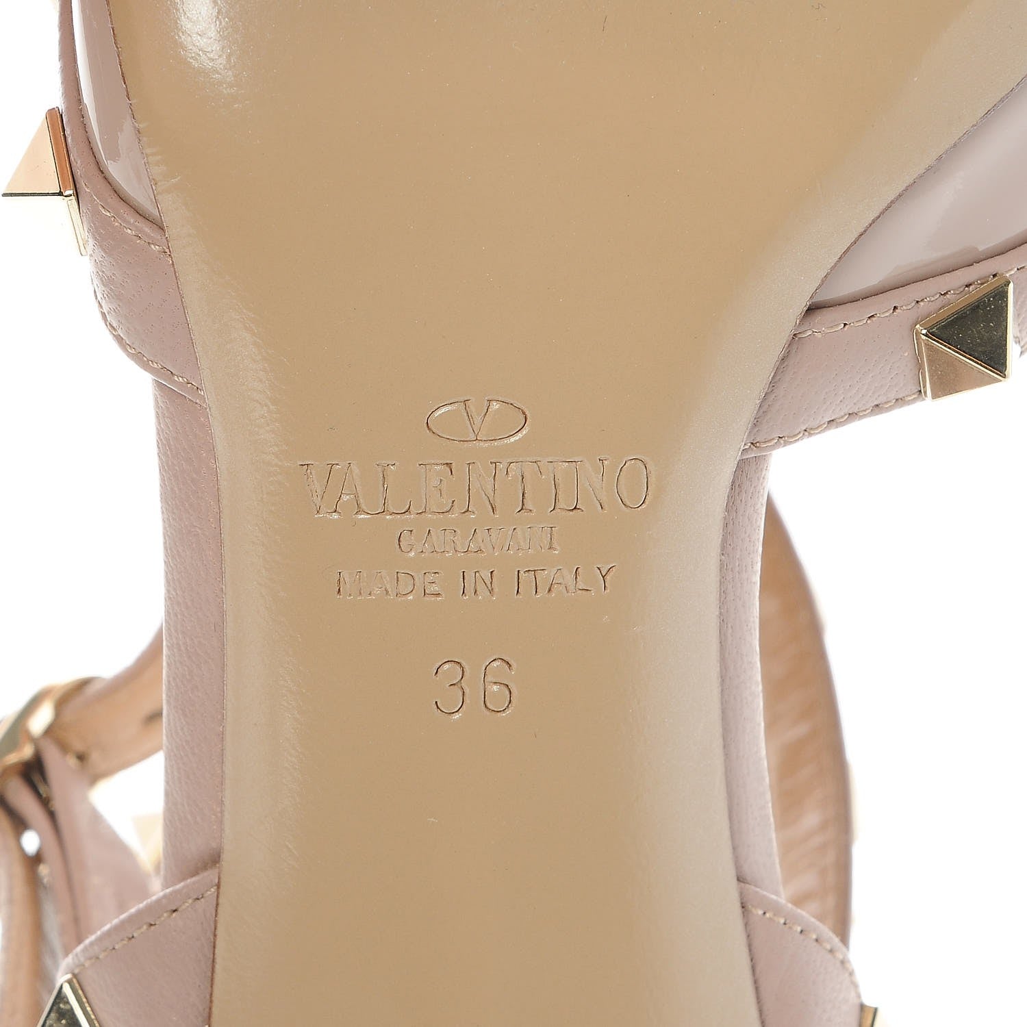 Valentino Garavani Patent Rockstud Ankle Strap 65mm Pumps 36 Poudre 6 of 10