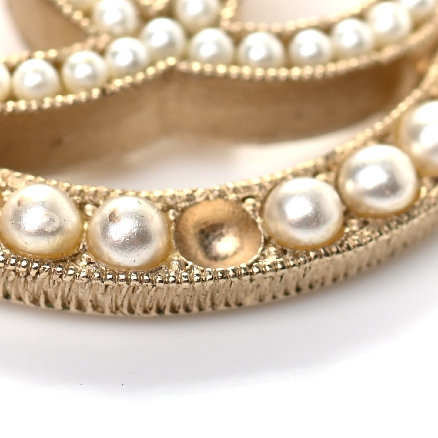 Pearl CC Drop Earrings Light Gold