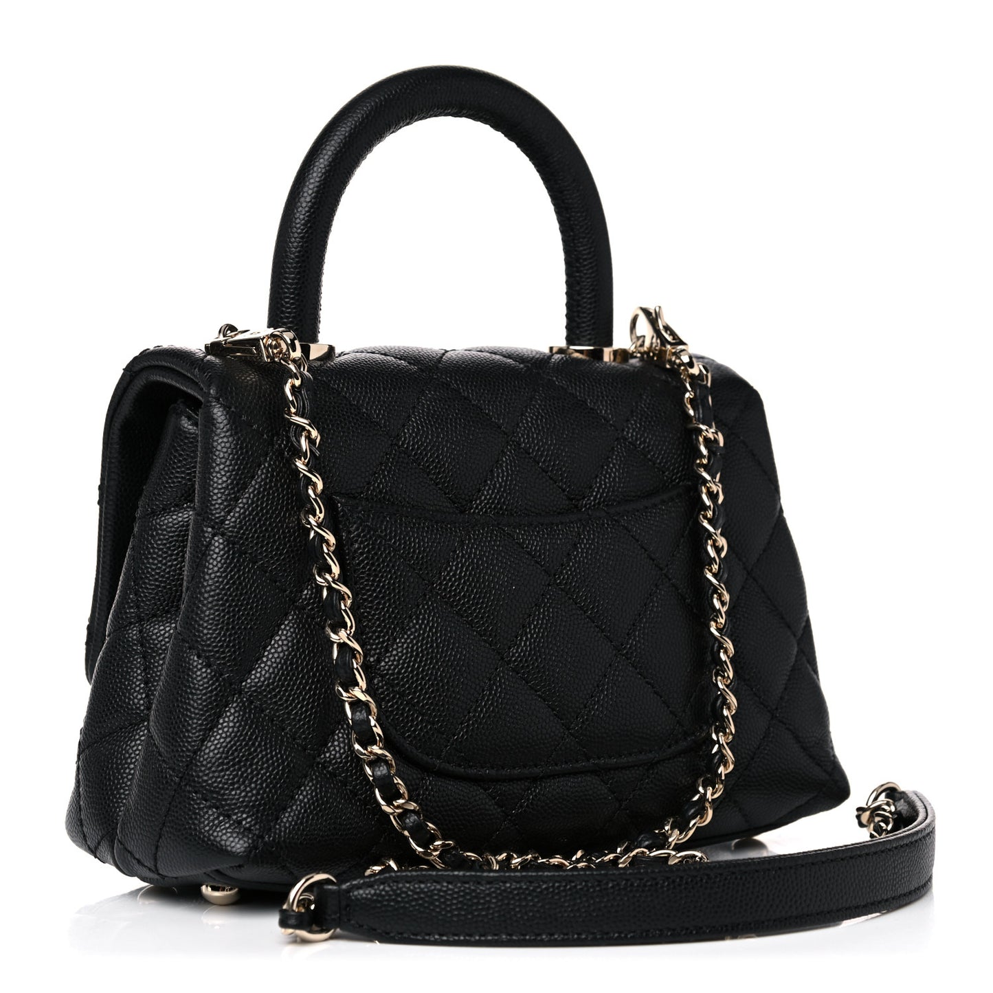 Caviar Quilted Extra Mini Coco Handle Flap Black