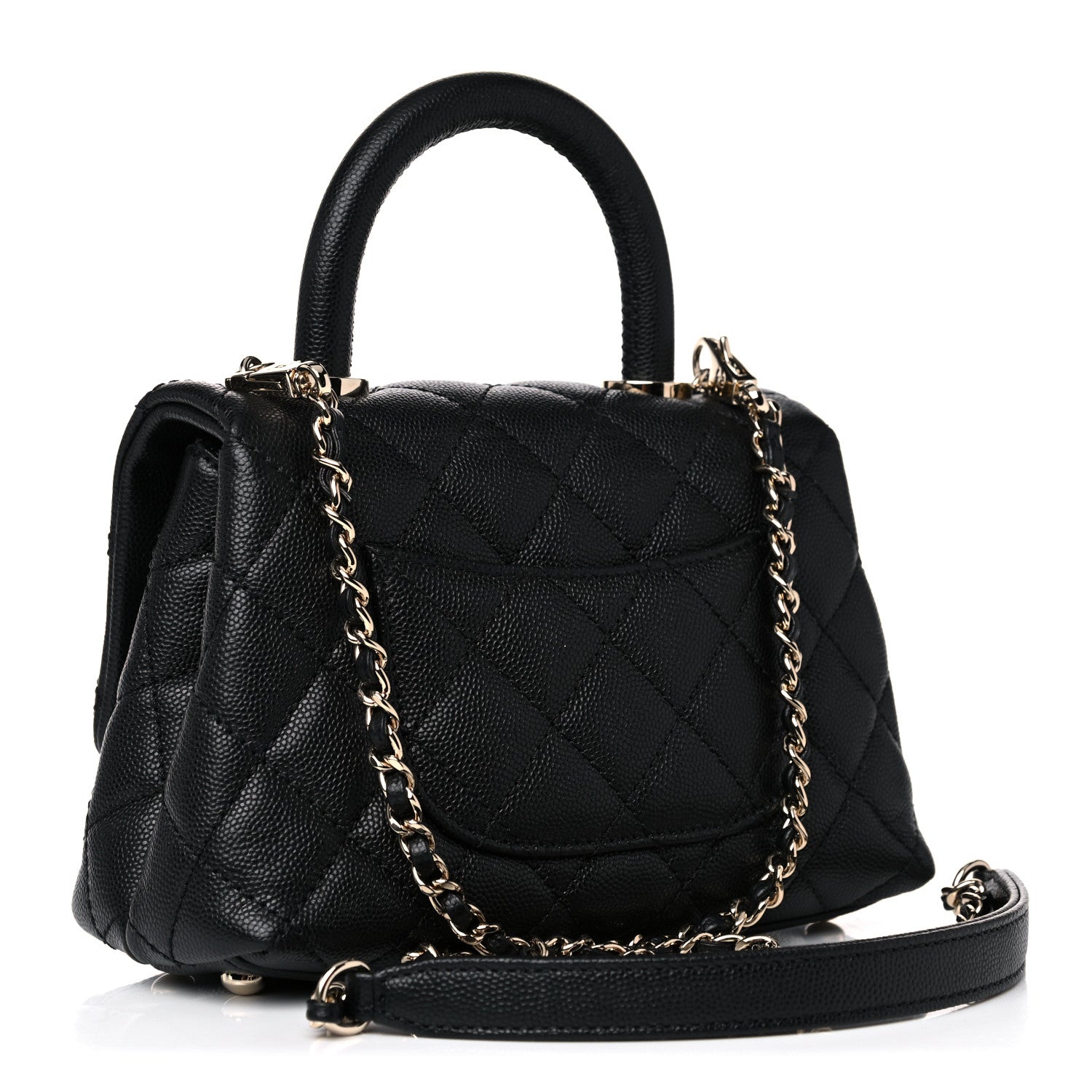Chanel Caviar Quilted Extra Mini Coco Handle Flap Black 3 of 9