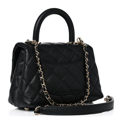 Chanel Caviar Quilted Extra Mini Coco Handle Flap Black 3 of 9