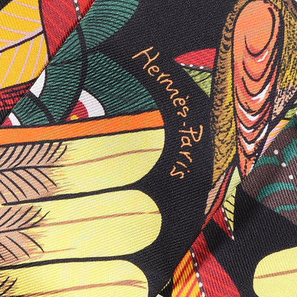 Hermes Silk Tree Of Song Twilly Black Rouge Vert 4 of 4