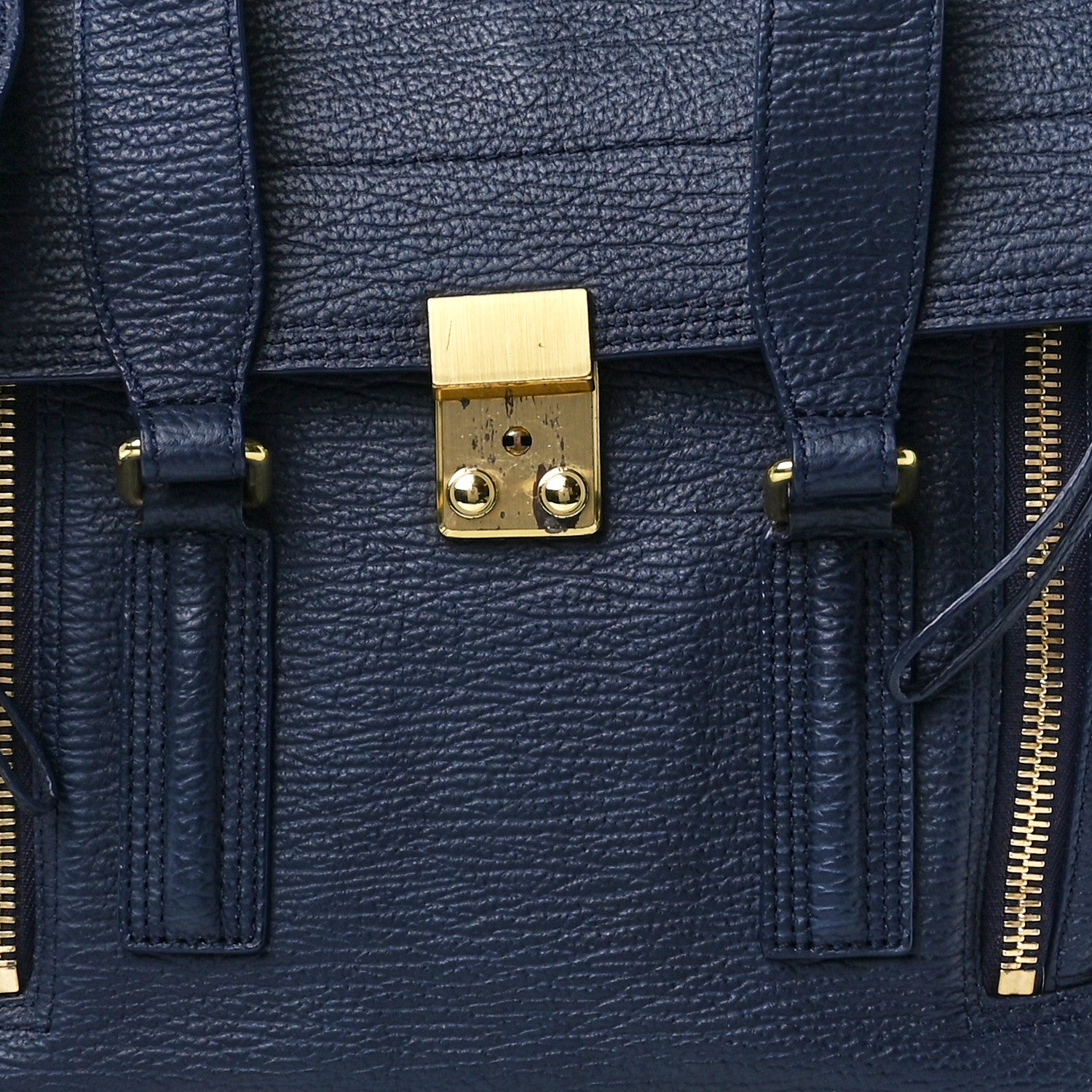 3.1 Phillip Lim Textured Calfskin Medium Pashli Satchel Ink 9 of 13