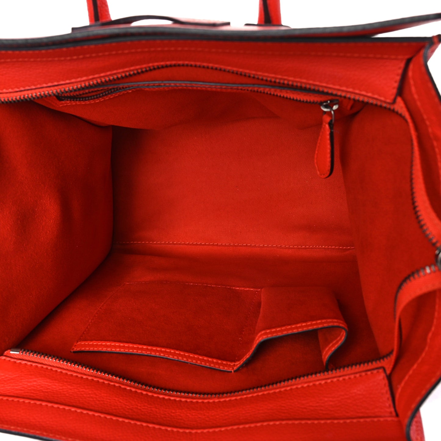 Drummed Calfskin Mini Luggage Vermillion