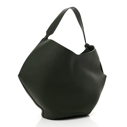 Khaite Pebbled Sport Calfskin Medium Lotus Tote Bottle Green 4 of 10
