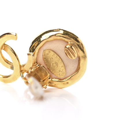 Chanel Pearl CC Dangle Clip On Earrings Gold 4 of 6