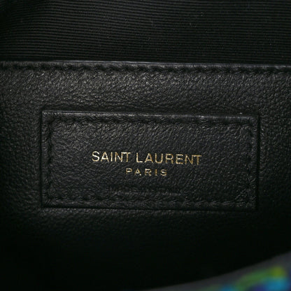Saint Laurent Tweed Calfskin Matelasse Monogram Baby Niki Chain Satchel Blue 6 of 9