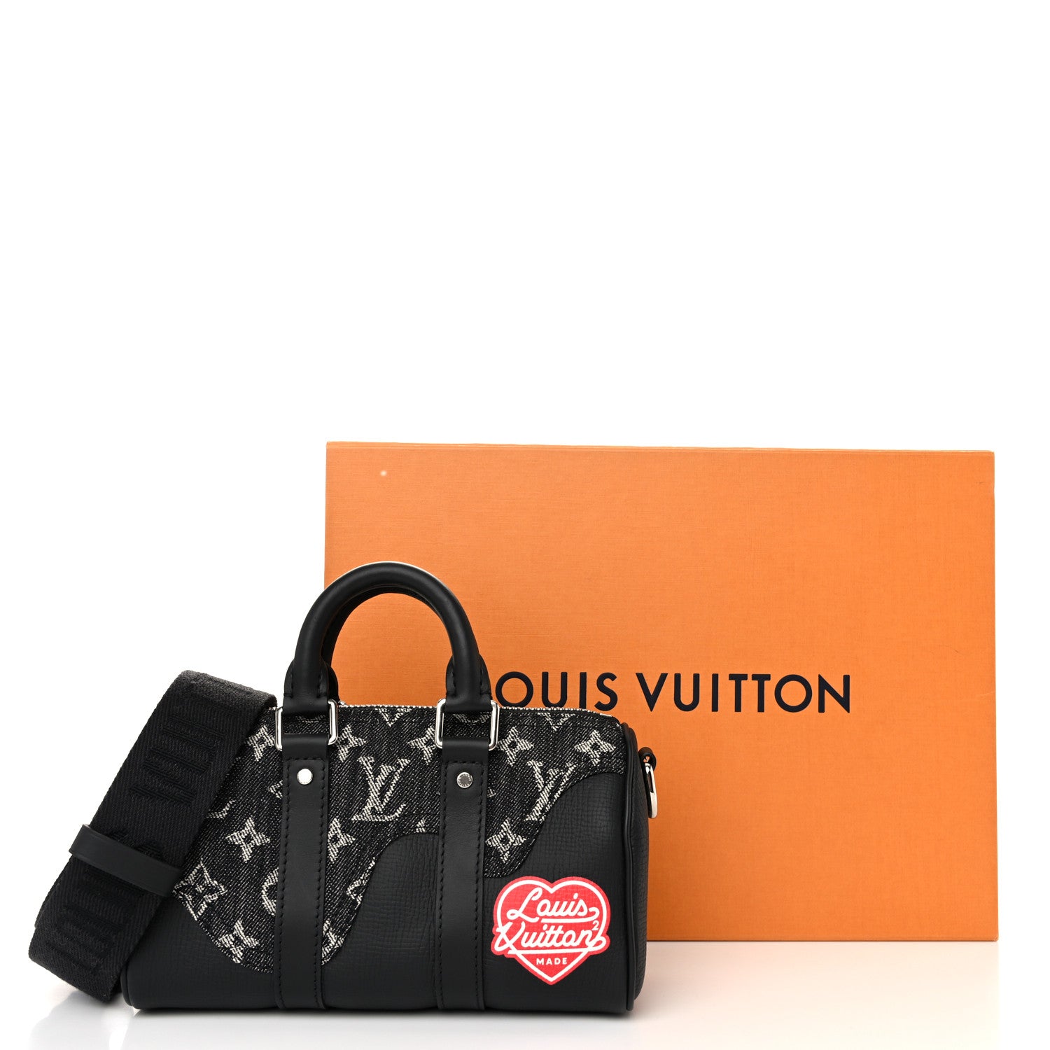 Louis Vuitton X NIGO Taurillon Monogram Denim Drip Keepall XS Black 10 of 10