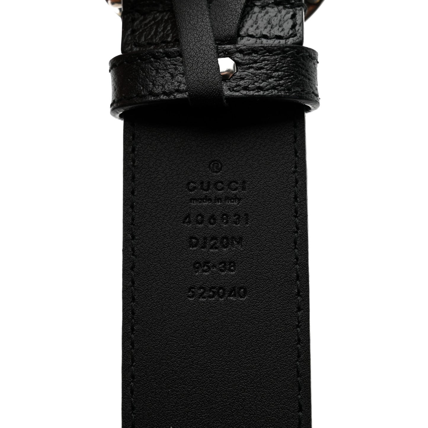 Textured Dollar Calfskin Nickel Double G 40mm Belt 95 38 Black