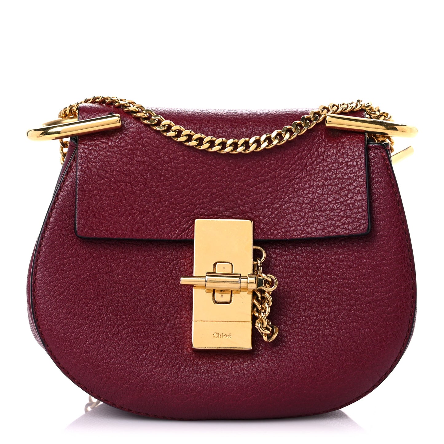 Grained Lambskin Mini Drew Shoulder Bag Wine Purple