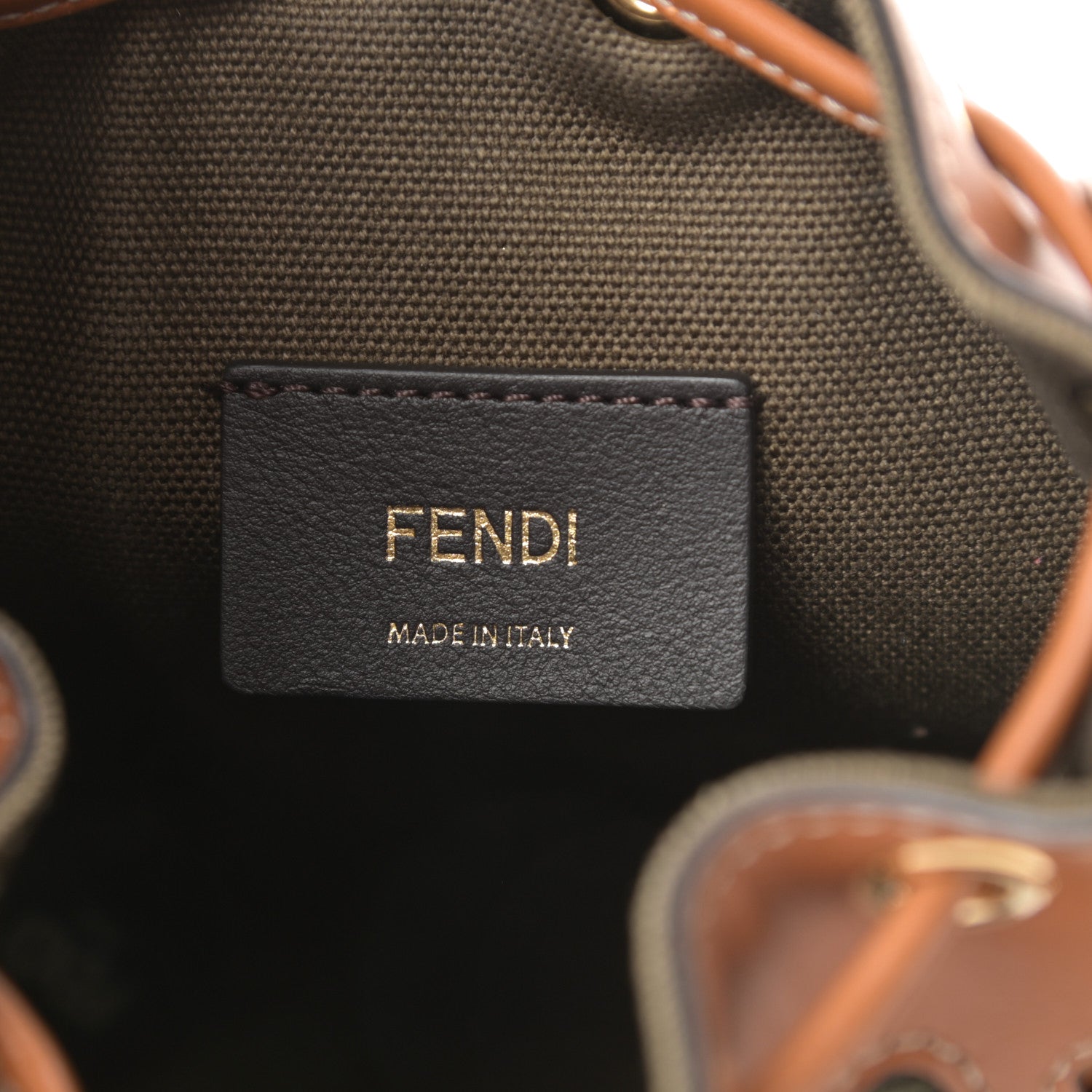 Fendi Canvas Vitello King F is Fendi FF Embroidered Mini Mon Tresor Bucket Bag Amazzonia Cuoio 6 of 10