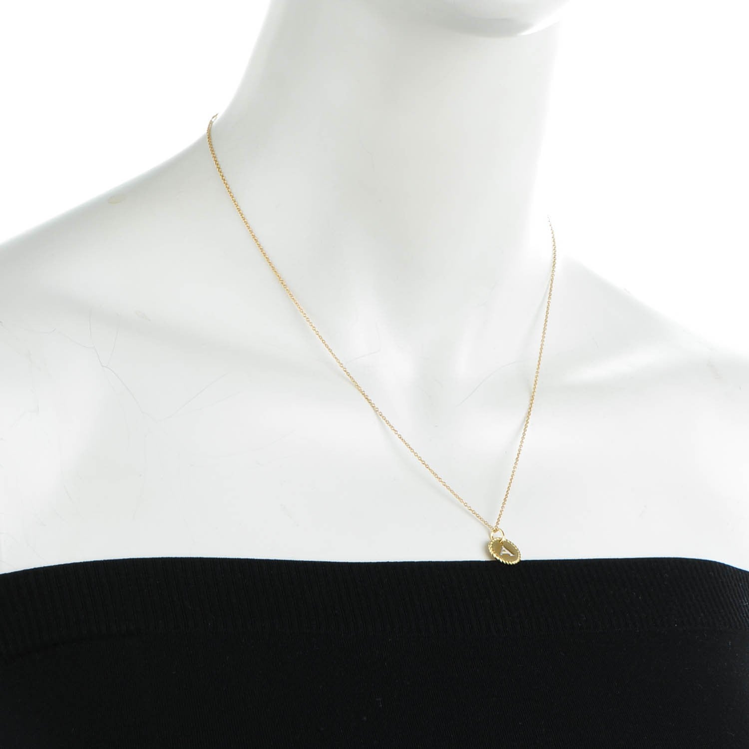 David Yurman 18K Yellow Gold Diamond Initial A Charm Necklace 2 of 6