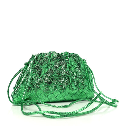 Bottega Veneta Metallic Nappa Intrecciato The Mini Pouch Parakeet 3 of 10