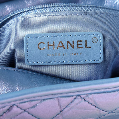 Chanel Iridescent Aged Calfskin Quilted Small Gabrielle Hobo Blue 7 of 10
