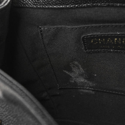 Chanel Shiny Caviar Quilted Medium Duma Pockets Drawstring Backpack Black 11 of 11