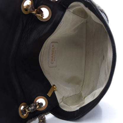 Chanel Lambskin Tweed Quilted Tweedy Flap Shoulder Bag Black 5 of 11