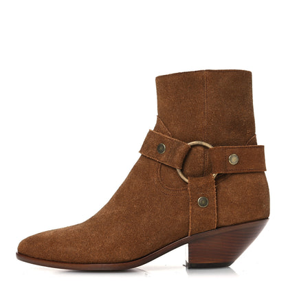 Saint Laurent Suede Curtis Harness Ankle Booties 37 Noisette 1 of 16
