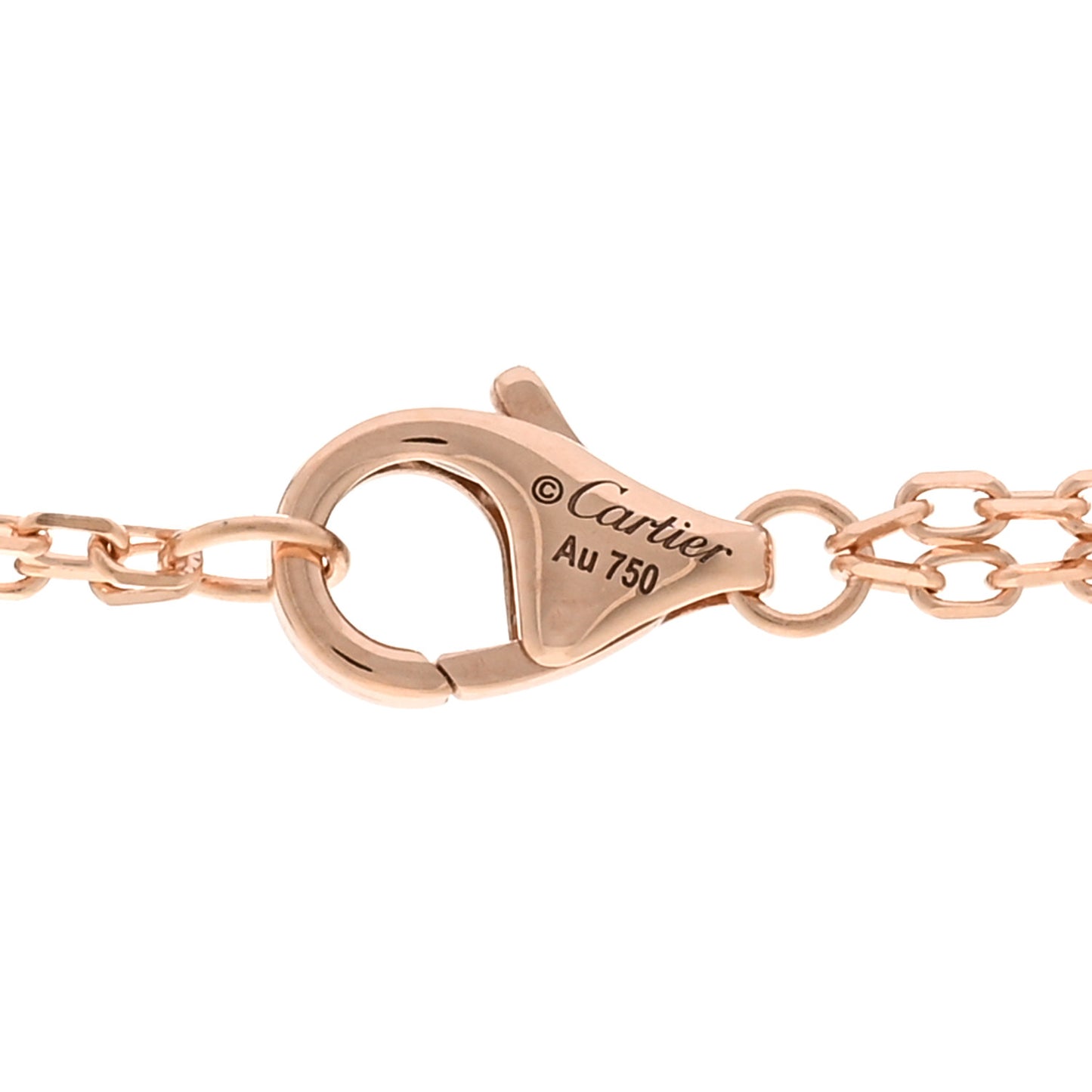 18K Pink Gold 2 Diamond LOVE Necklace