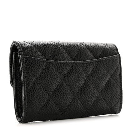 Chanel Caviar Quilted Flap Card Holder Wallet Black 3 of 8