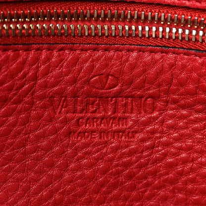 Valentino Garavani Pebbled Calfskin Medium Rockstud Tote Rosso Valentino 6 of 9