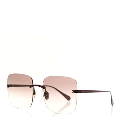 Chanel Titanium Rimless Square Sunglasses 4287-T Bronze 1 of 8