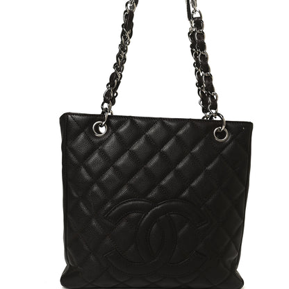Chanel Caviar Quilted Petit Shopping Tote PST Dark Brown 8 of 10