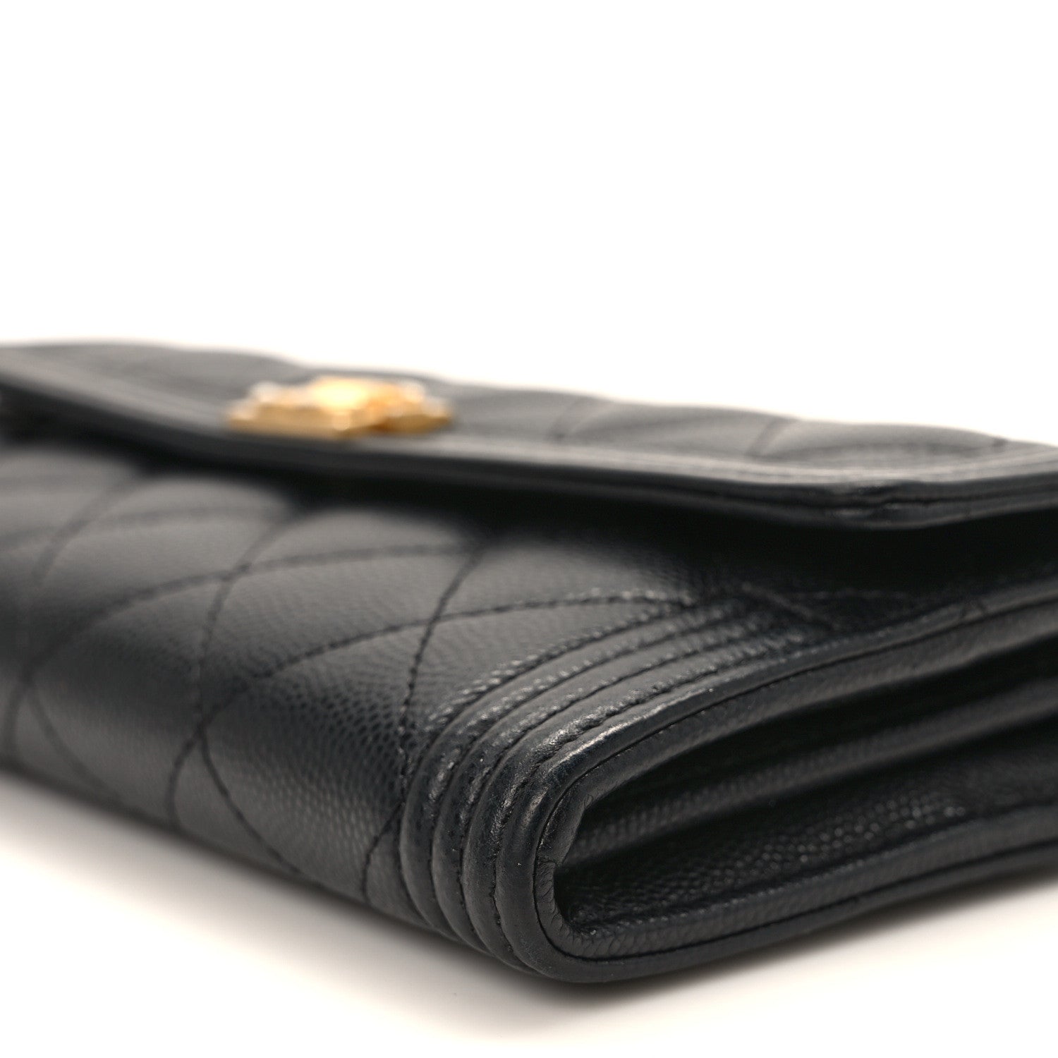 Chanel Caviar Quilted Large Boy Gusset Flap Wallet Black 9 of 9