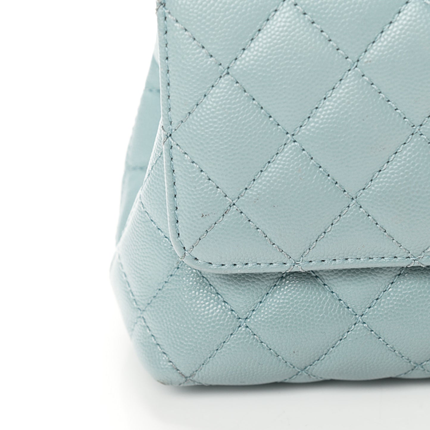 Caviar Quilted Mini Coco Handle Flap Light Blue