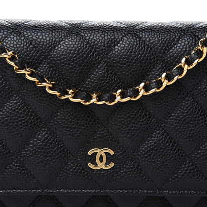 Chanel Caviar Quilted Wallet On Chain WOC Black 11 of 12