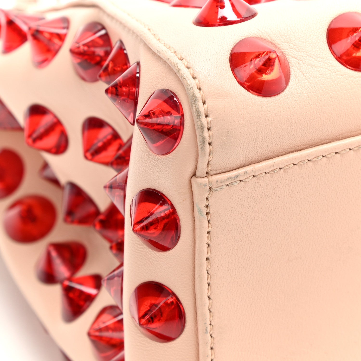 Fendi Nappa Studded Mini Peekaboo Iconic Satchel Light Pink Red 14 of 16