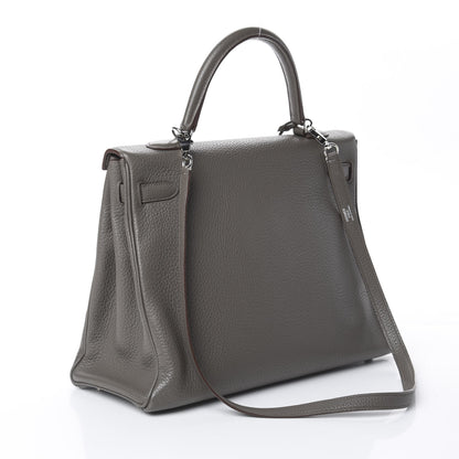 Hermes Taurillon Clemence Kelly Retourne 35 Etain 2 of 9