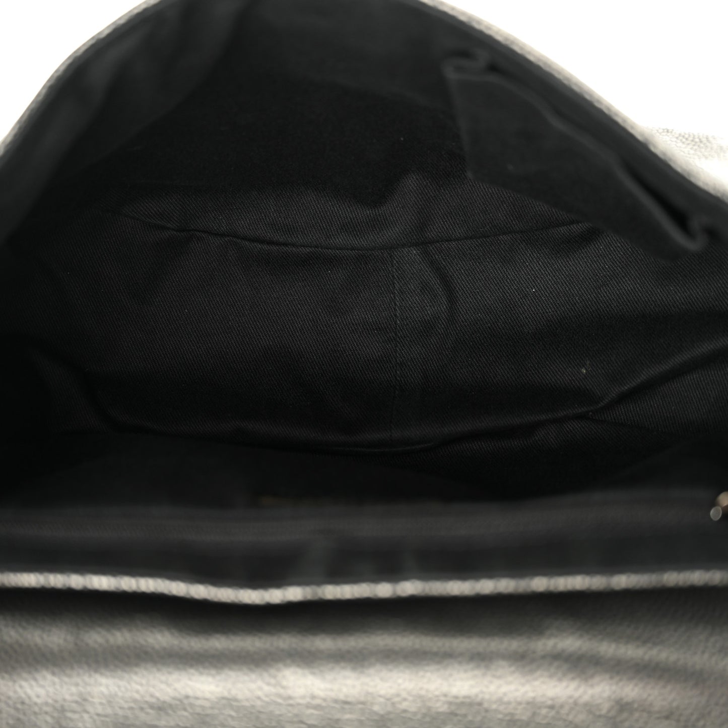 Caviar Half Moon Large Flap Dark Silver