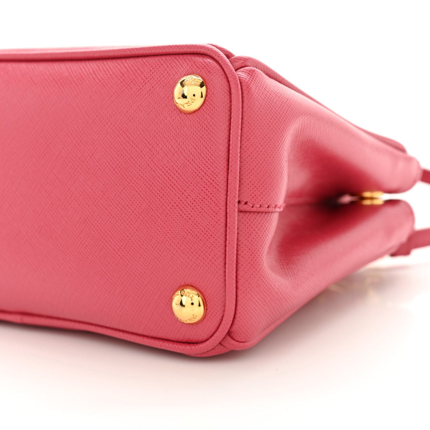 Saffiano Lux Micro Galleria Double Zip Tote Peonia