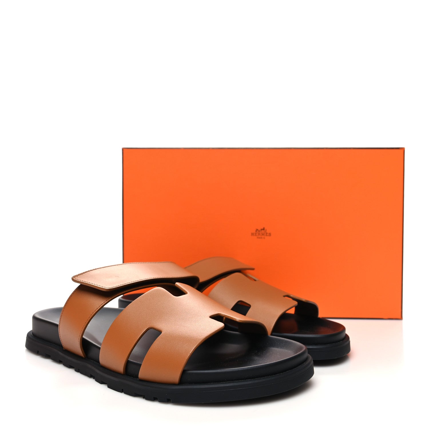 Hermes Calfskin Mens Chypre Sandals 43.5 Gold 9 of 9