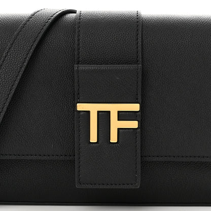 Tom Ford Grained Calfskin TF Chain Shoulder Bag Black 7 of 9