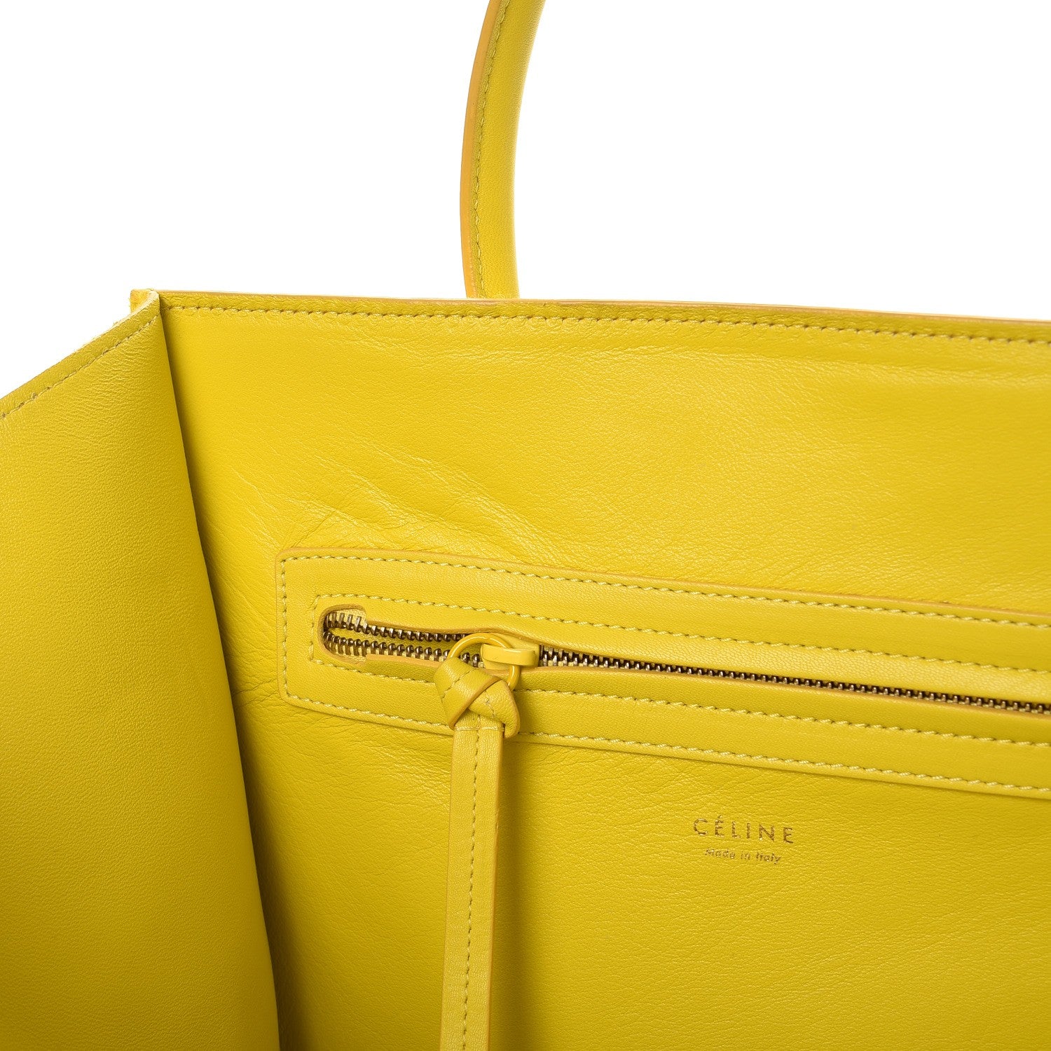 Celine Pony Hair Medium Phantom Luggage Citron 10 of 14