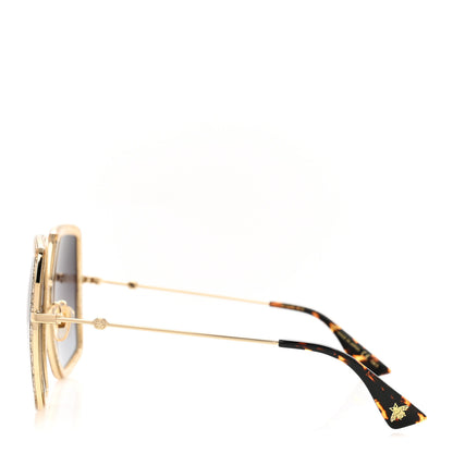 Gucci Glitter Acetate Oversize Square Frame Sunglasses GG0106S Gold 3 of 7